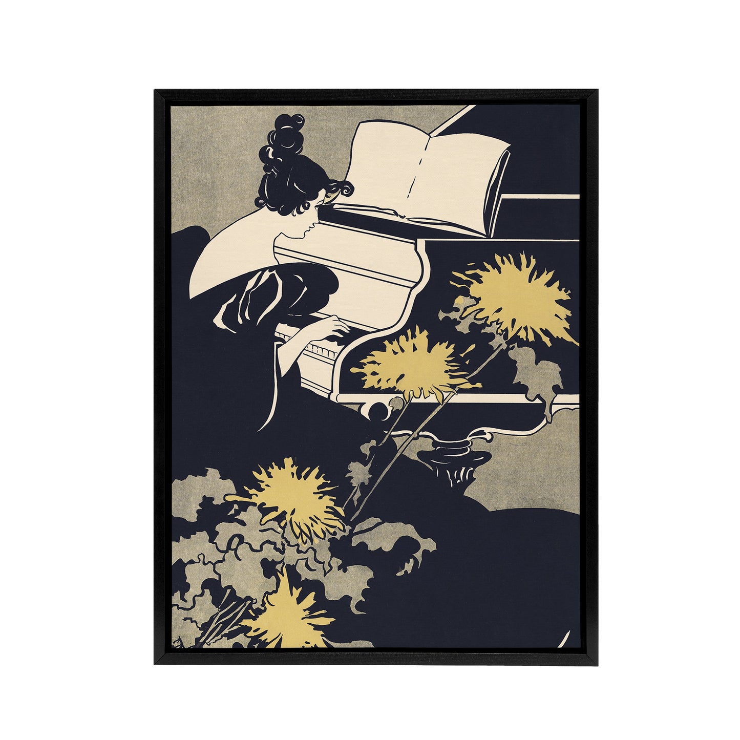 Miss Traumerei Piano Book Cover Framed Canvas Wall Art Print Ethel Reed