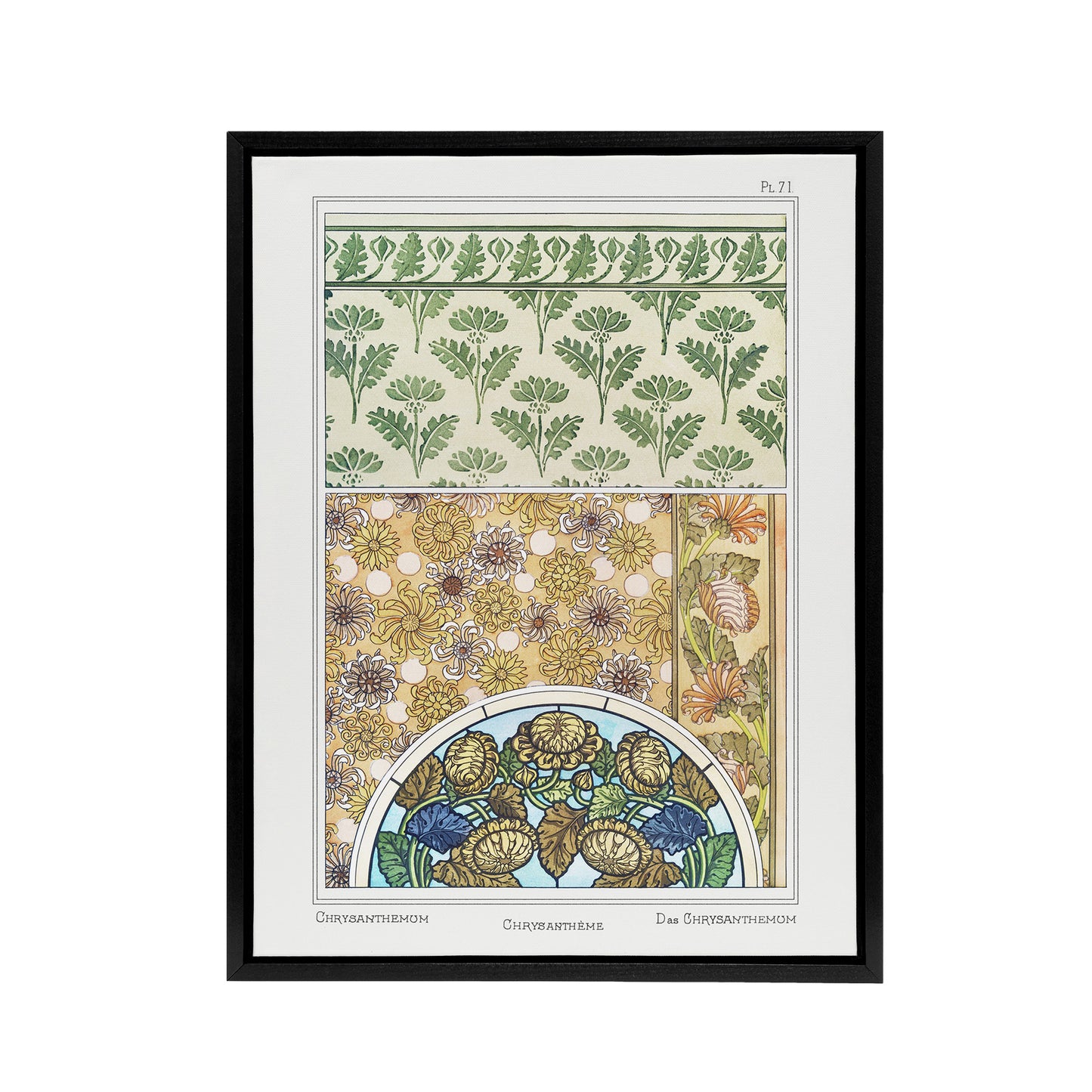 Flower Chrysanthemum Framed Canvas Wall Art Print Vintage Verneuil