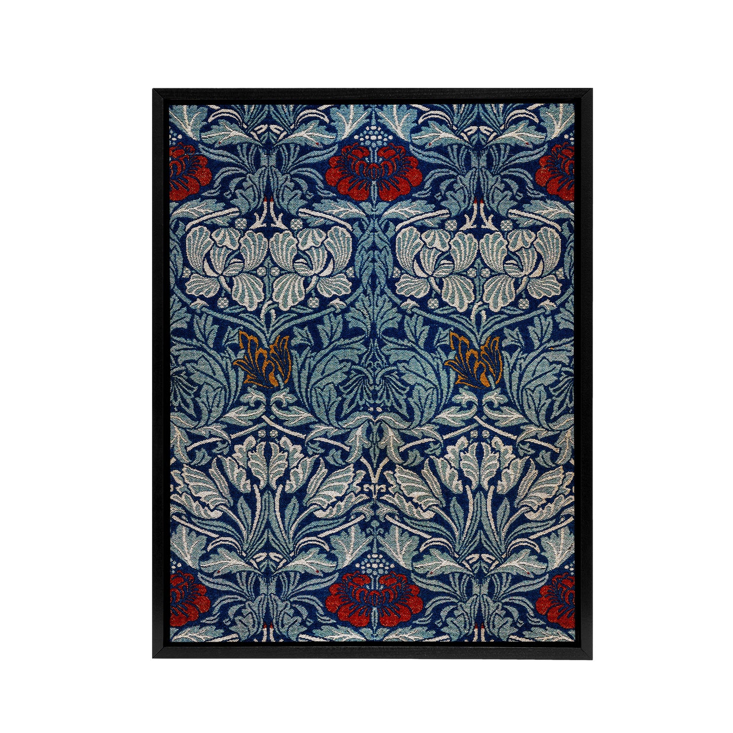 Tulip and Rose Floral Pattern Framed Canvas Wall Art Print W. Morris