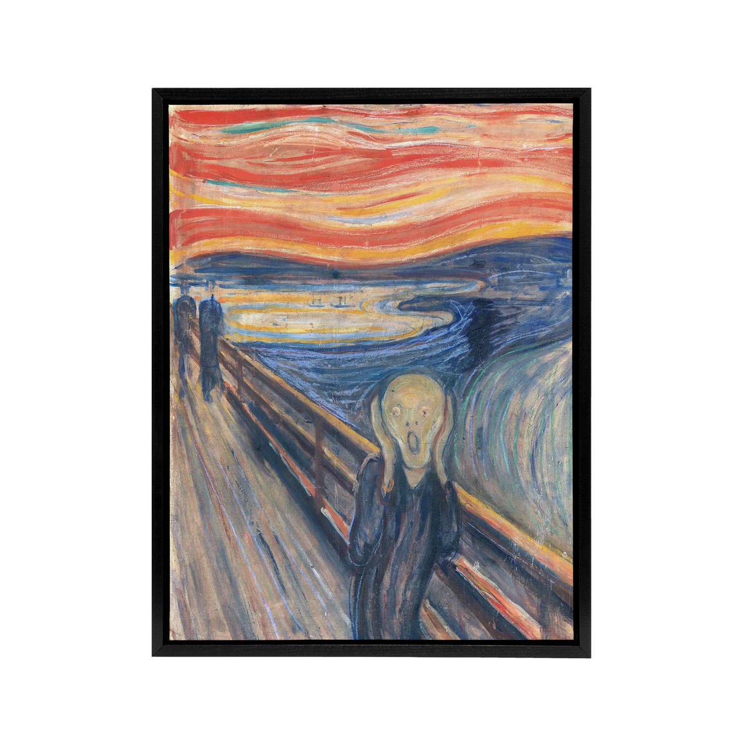 The Scream Iconic Painting Munch Vintage Black Framed Canvas Wall Art
