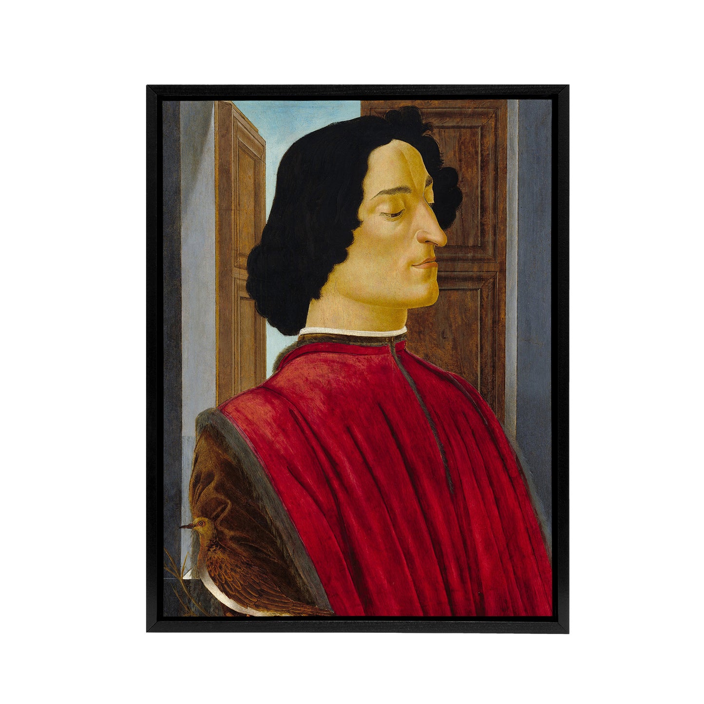 Giuliano de Medici Portrait Botticelli Vintage Framed Canvas Wall Art