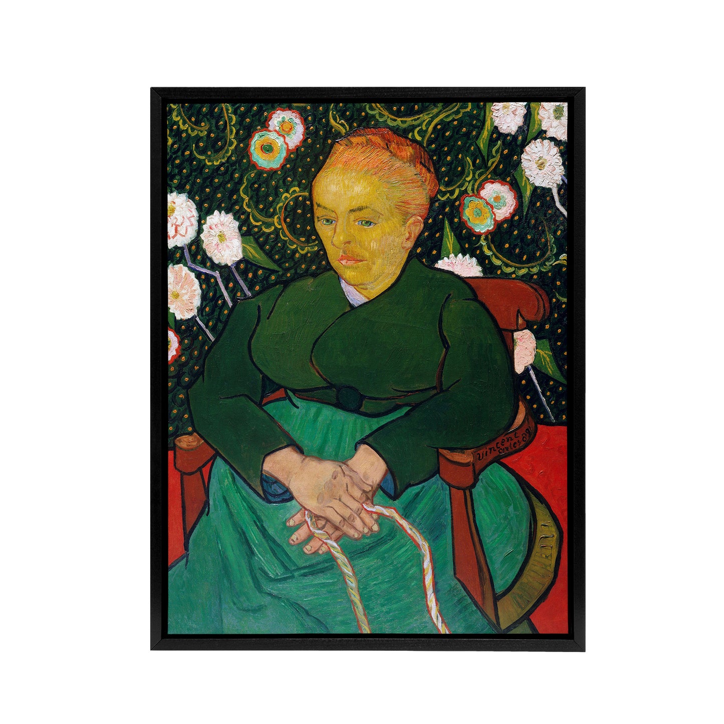 Augustine Roulin Rocking a Cradle Van Gogh Black Framed Canvas Wall Art