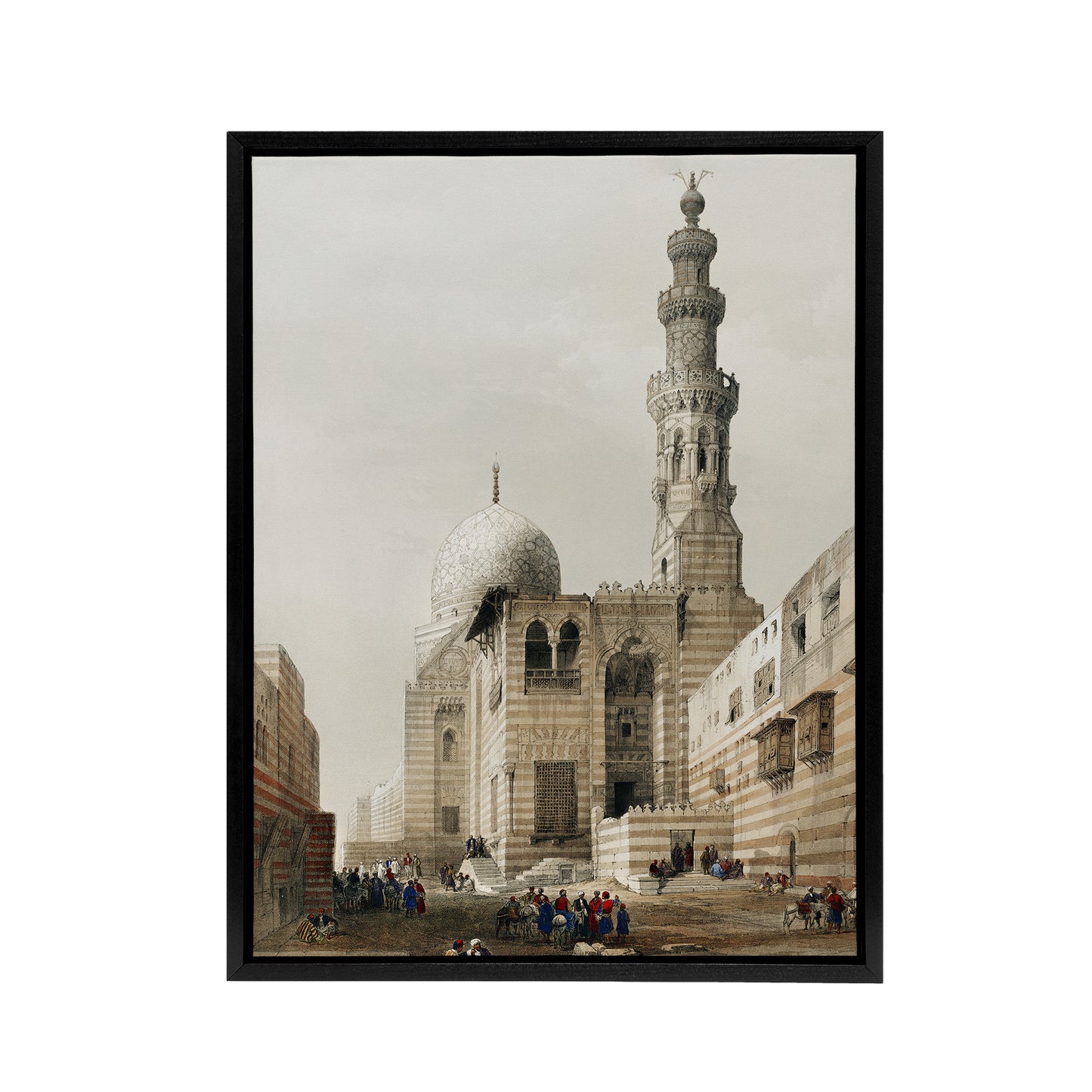 Tombs of the Khalifs at Cairo D. Roberts Vintage Framed Canvas Wall Art