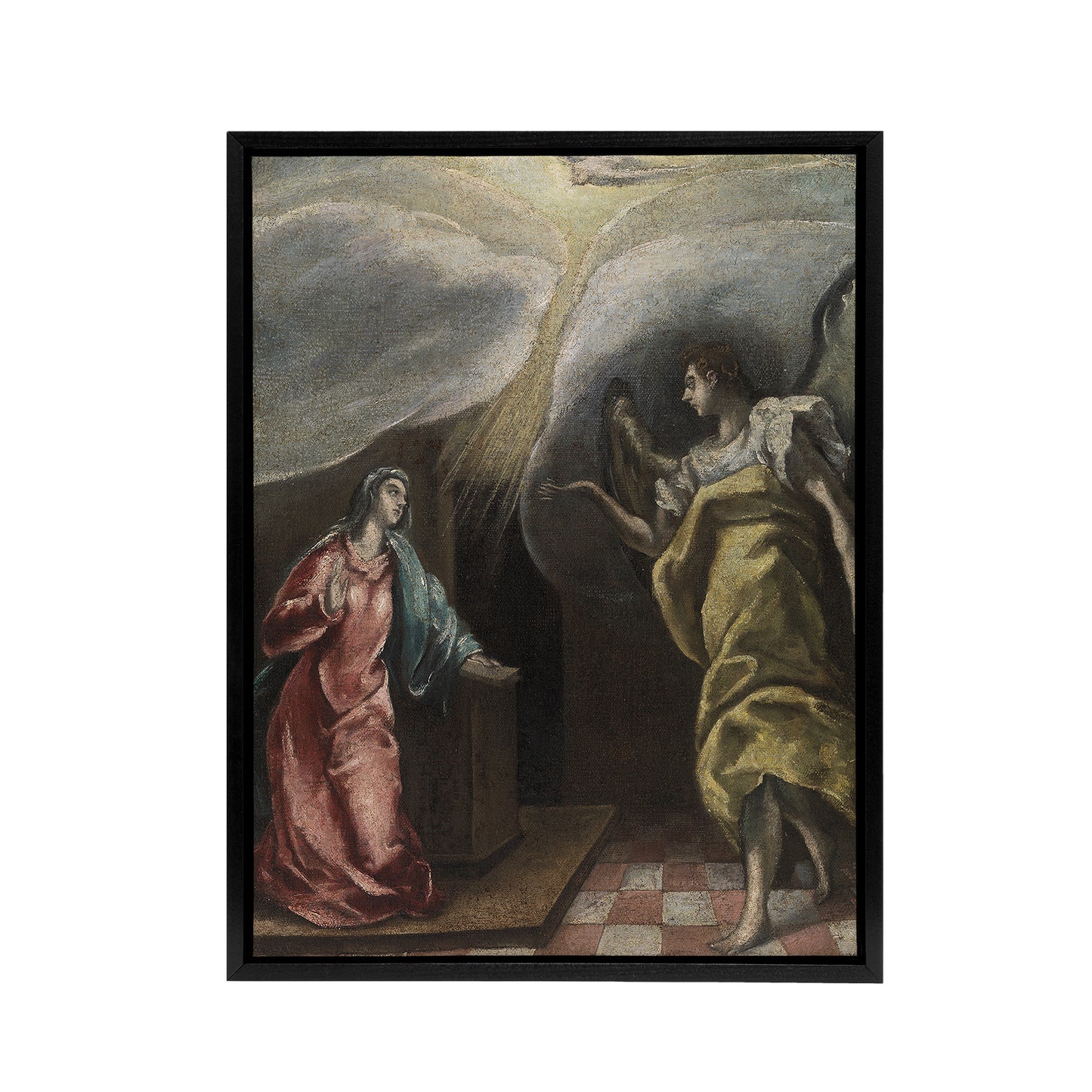 Annunciation Archangel Gabriel and Mary El Greco Framed Canvas Wall Art