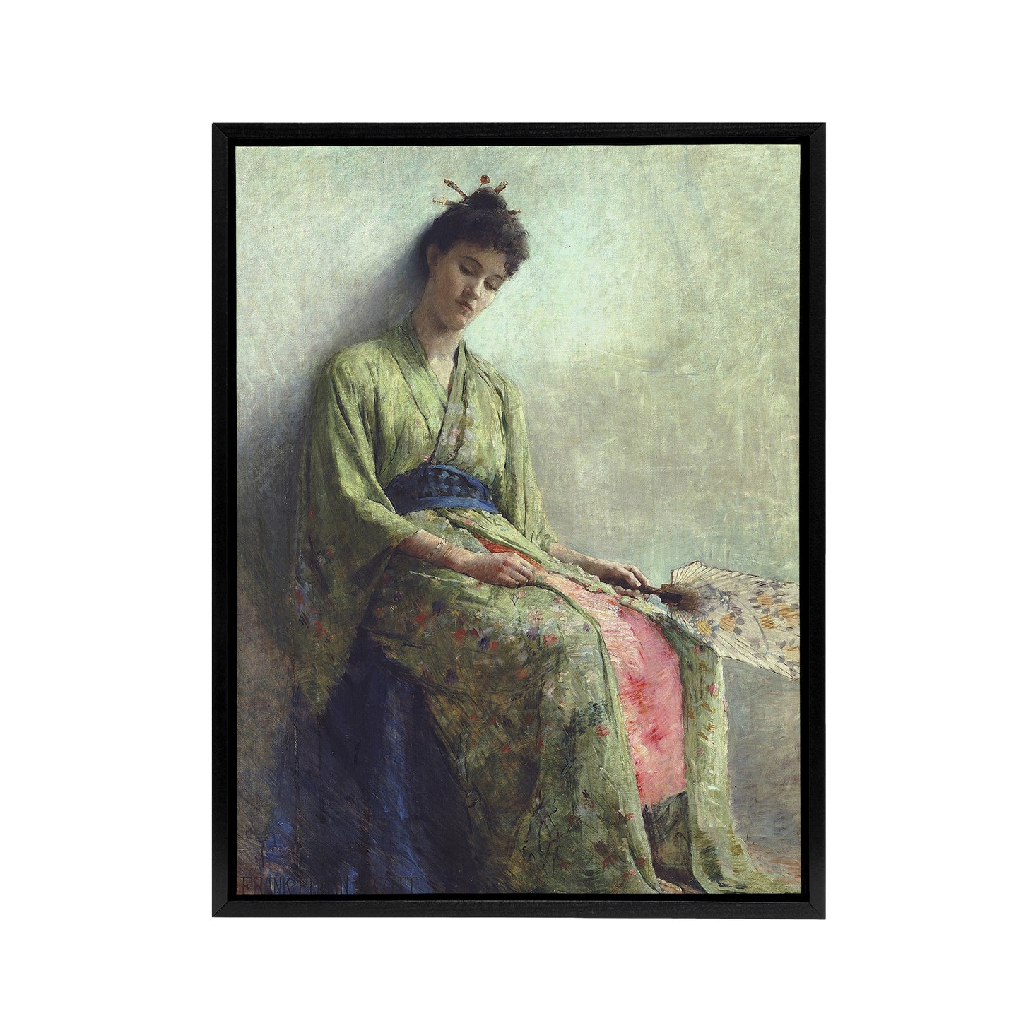 Frank Edwin Scott Somnolence Sleeping Woman Portrait Black Framed Canvas Art