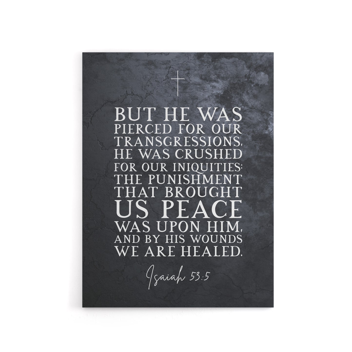Isaiah 53 5 By His Wounds We Are Bible Quote Canvas Wall Art Print