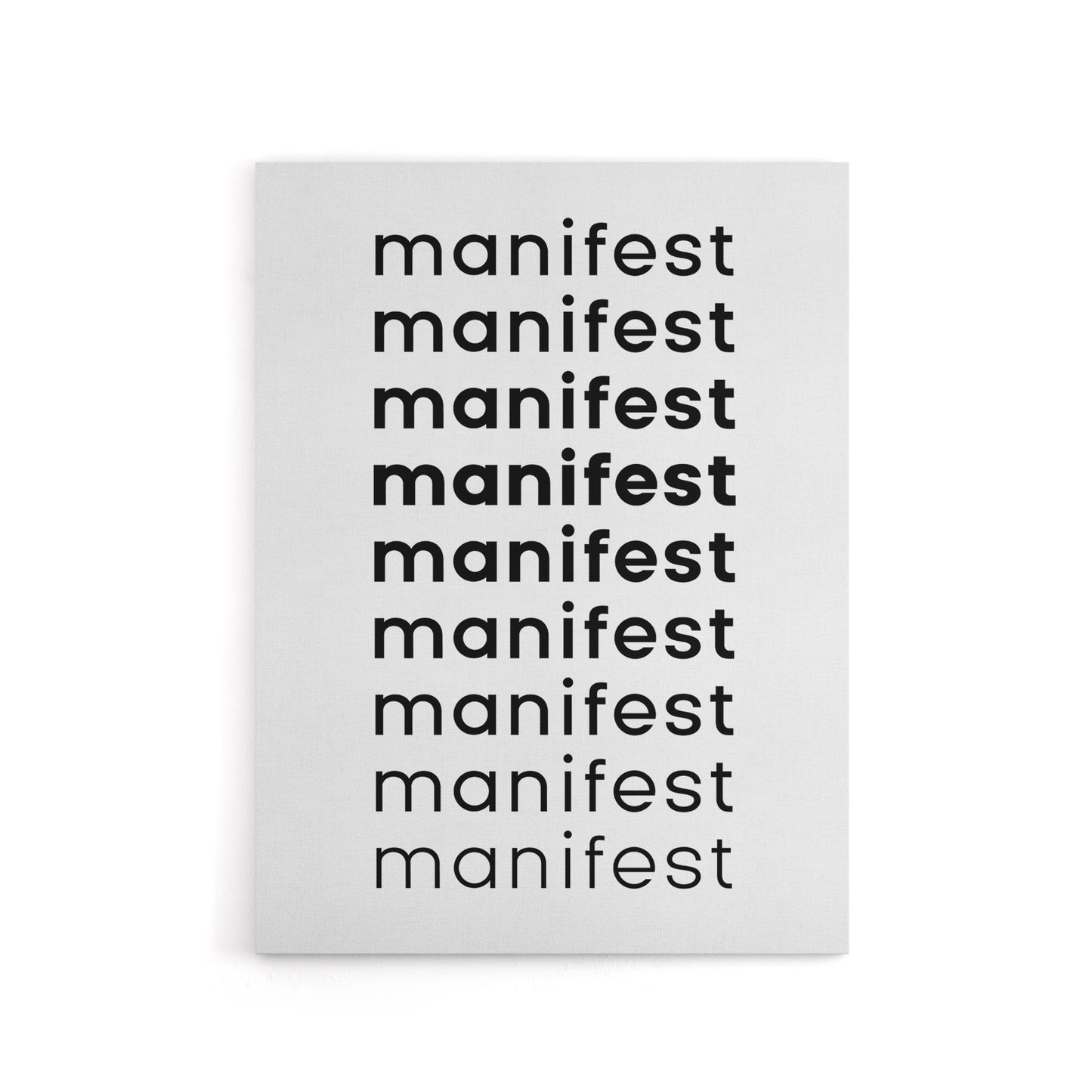 Manifest Manifest Manifest Black White Modern Canvas Wall Art Print