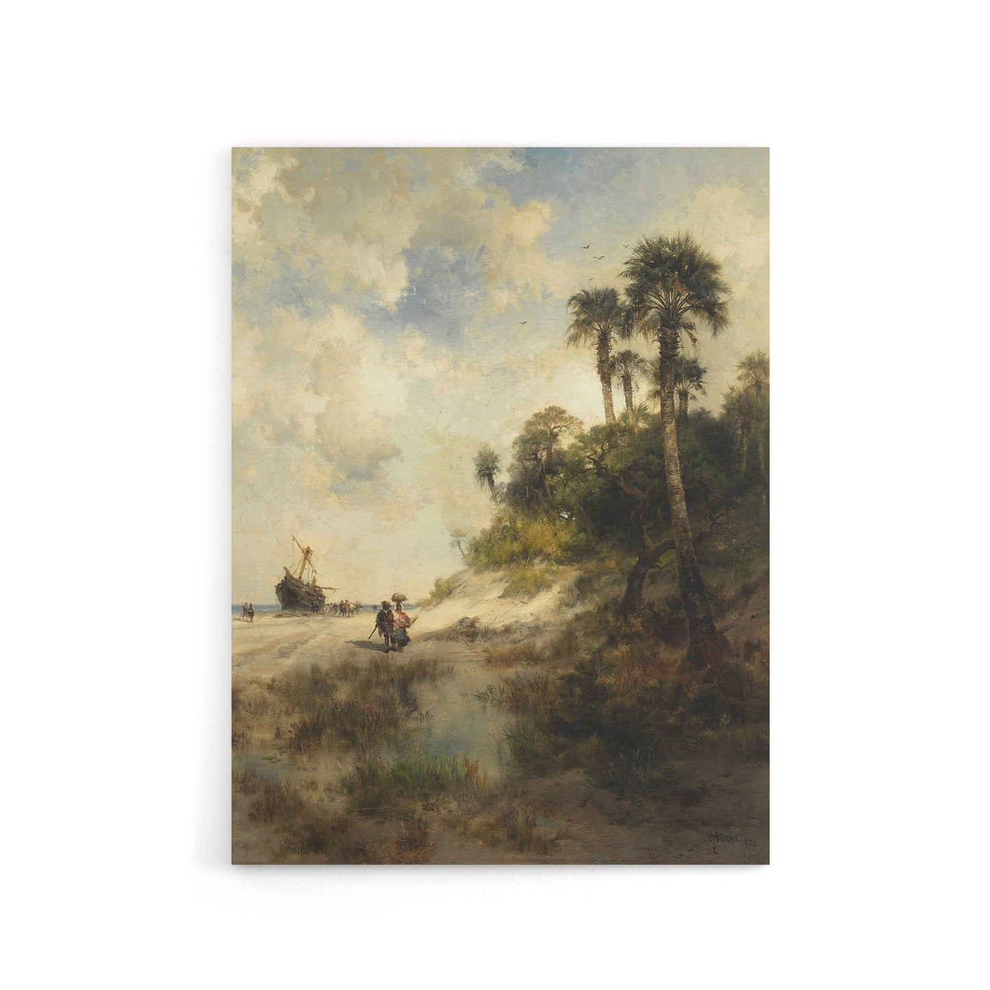 Thomas Moran Fort George Island Florida Canvas Wall Art Print