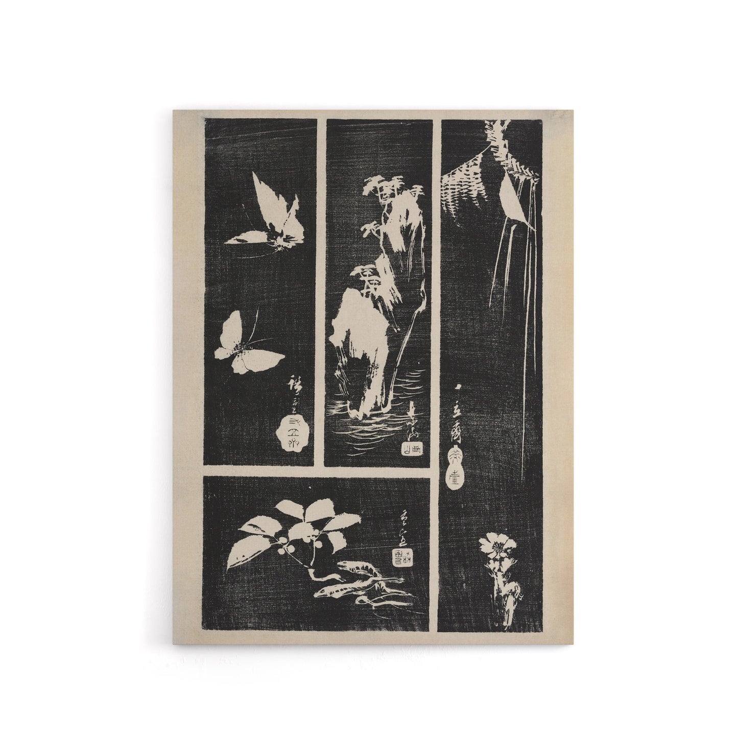 Nature Vintage Harimaze Sheet Canvas Wall Art Print Hiroshige