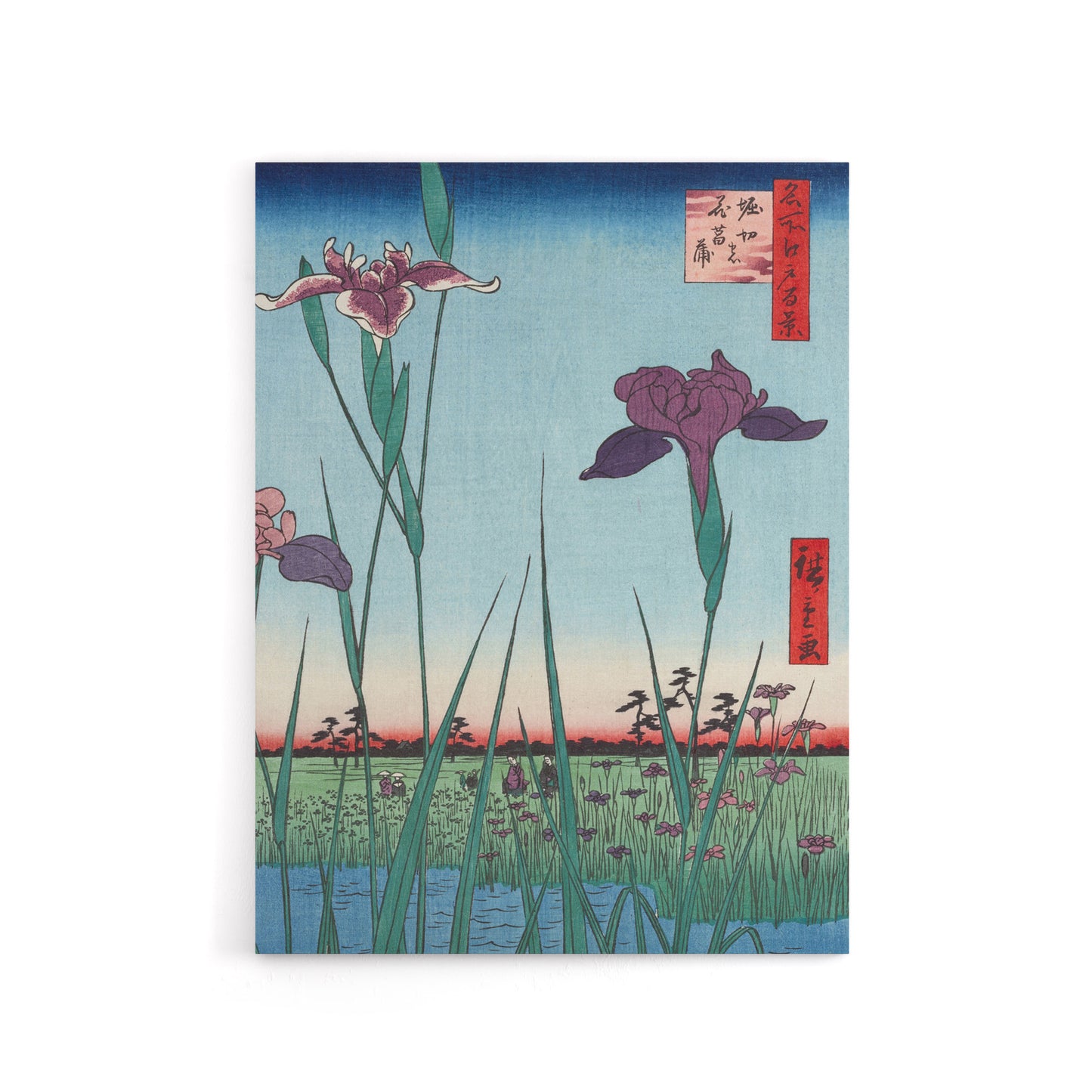Horikiri Iris Garden 1857 Canvas Wall Art Print Utagawa Hiroshige