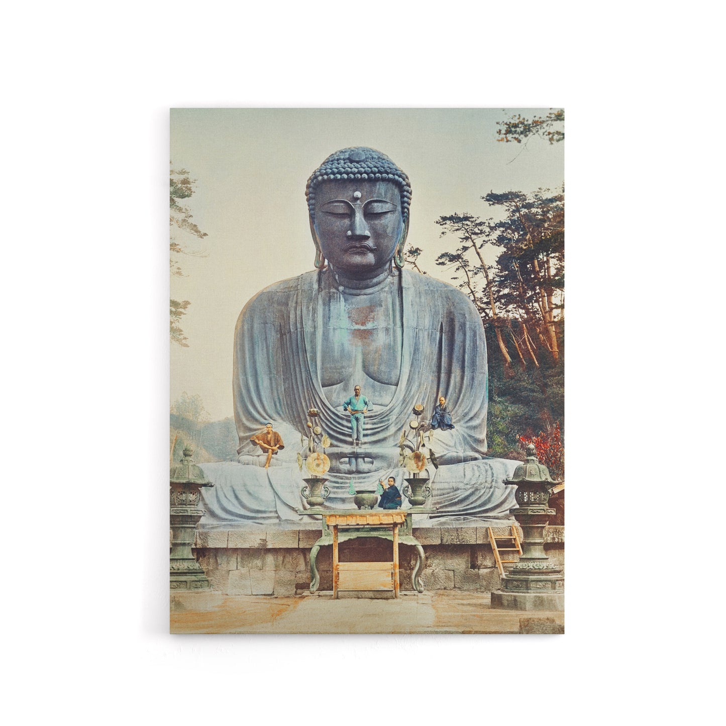The Bronze Buddha at Kamakura Canvas Wall Art Print Kazumasa
