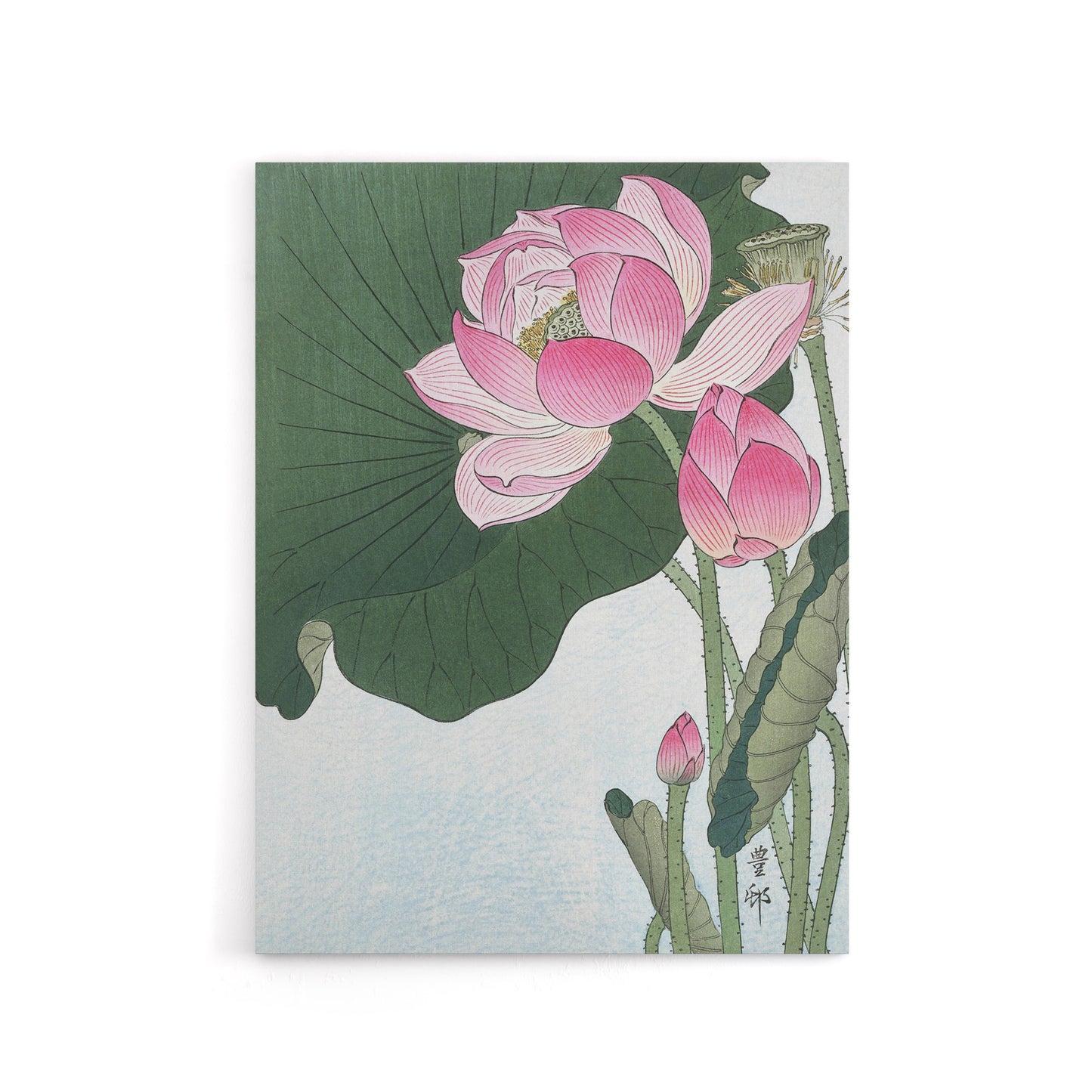 Blooming Lotus Flowers Canvas Wall Art Print Ohara Koson