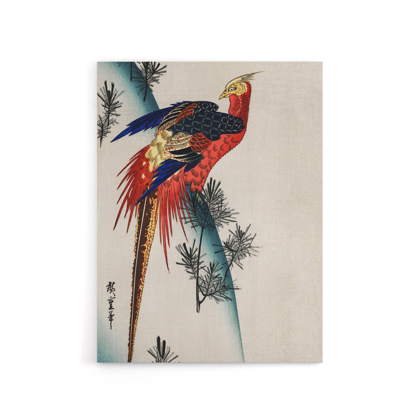 Pheasant and Small Pine Canvas Wall Art Print Utagawa Hiroshige