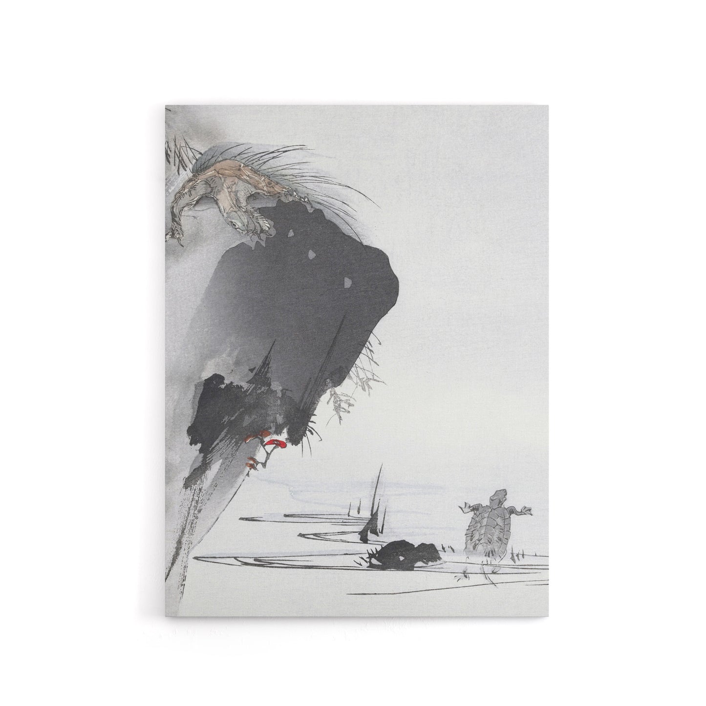 Two Turtles 1890 Ink Painting Canvas Wall Art Print Tsukioka