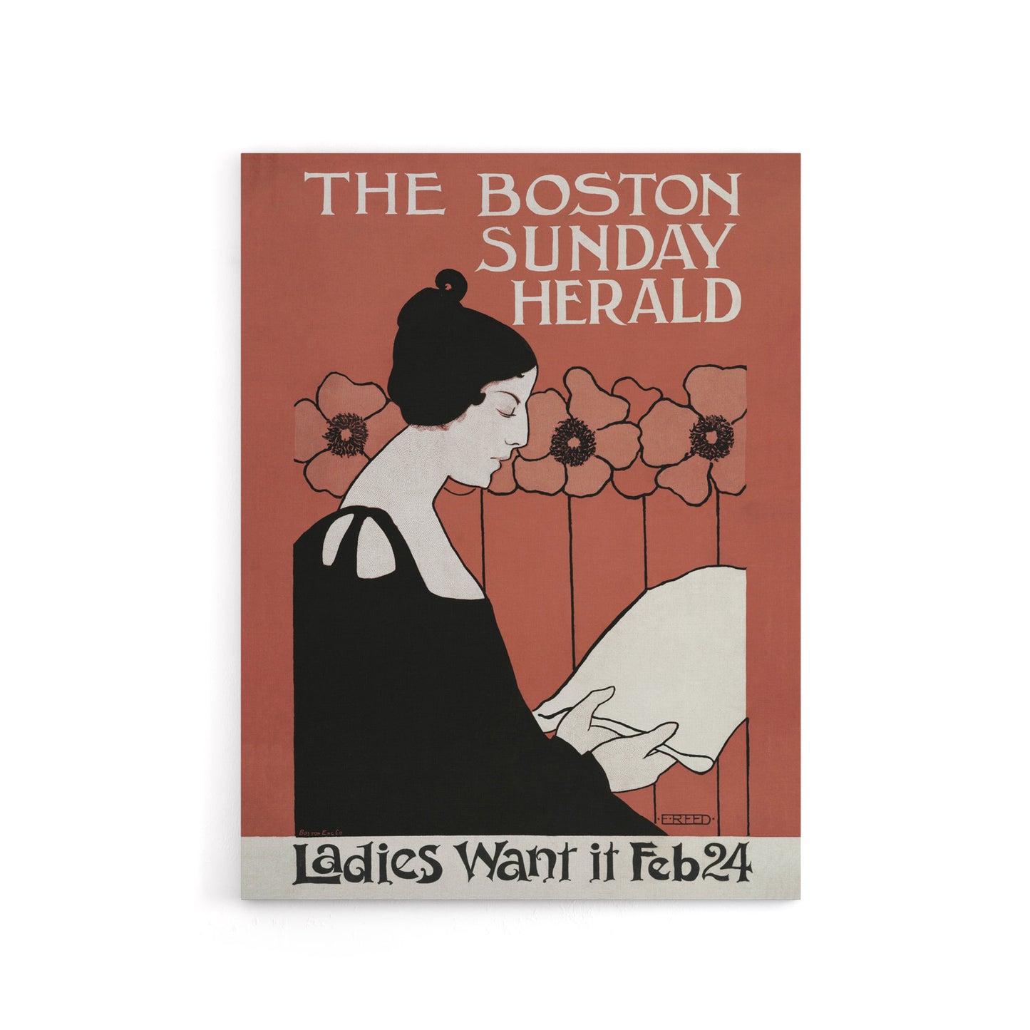 Herald Cover Poppies Art Nouveau Canvas Wall Art Print Ethel Reed