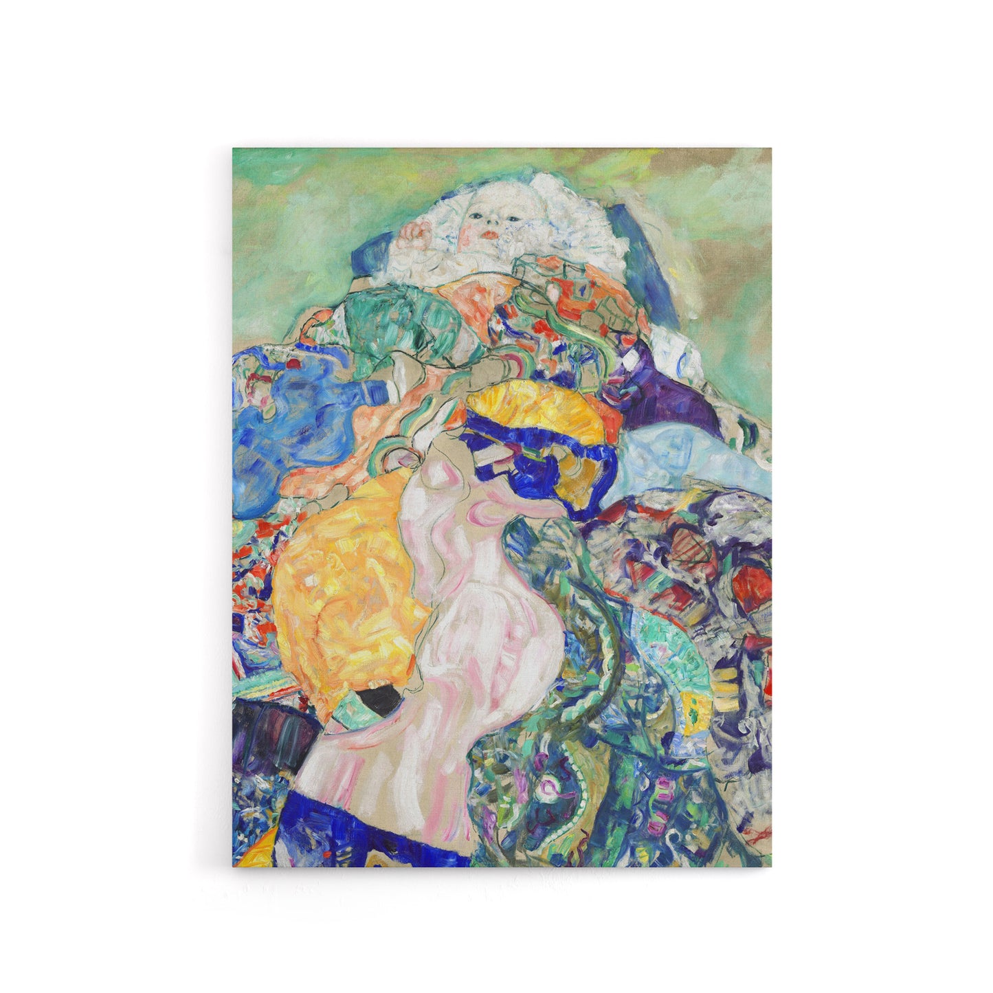 Baby Cradle Colourful Painting Canvas Wall Art Print Gustav Klimt