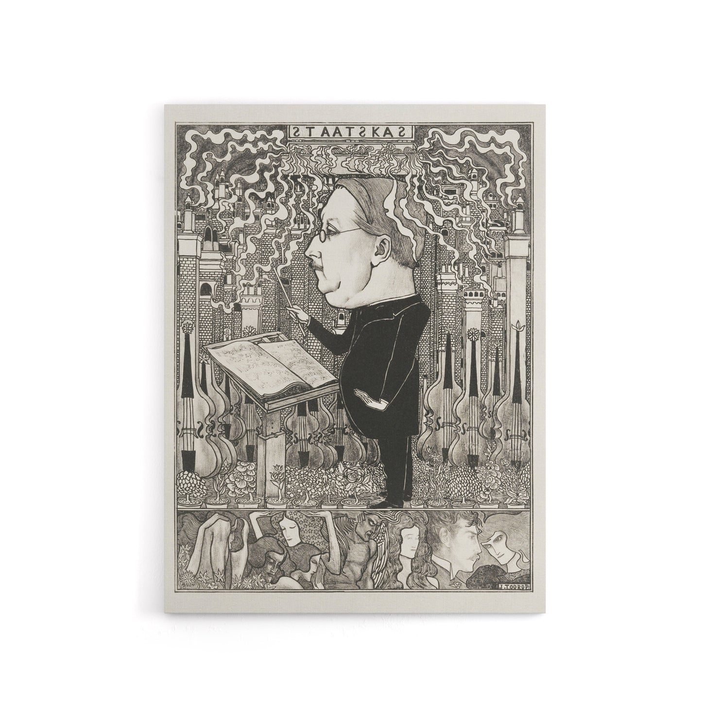 Conductor Violins Smoking Chimneys Canvas Wall Art Print Toorop