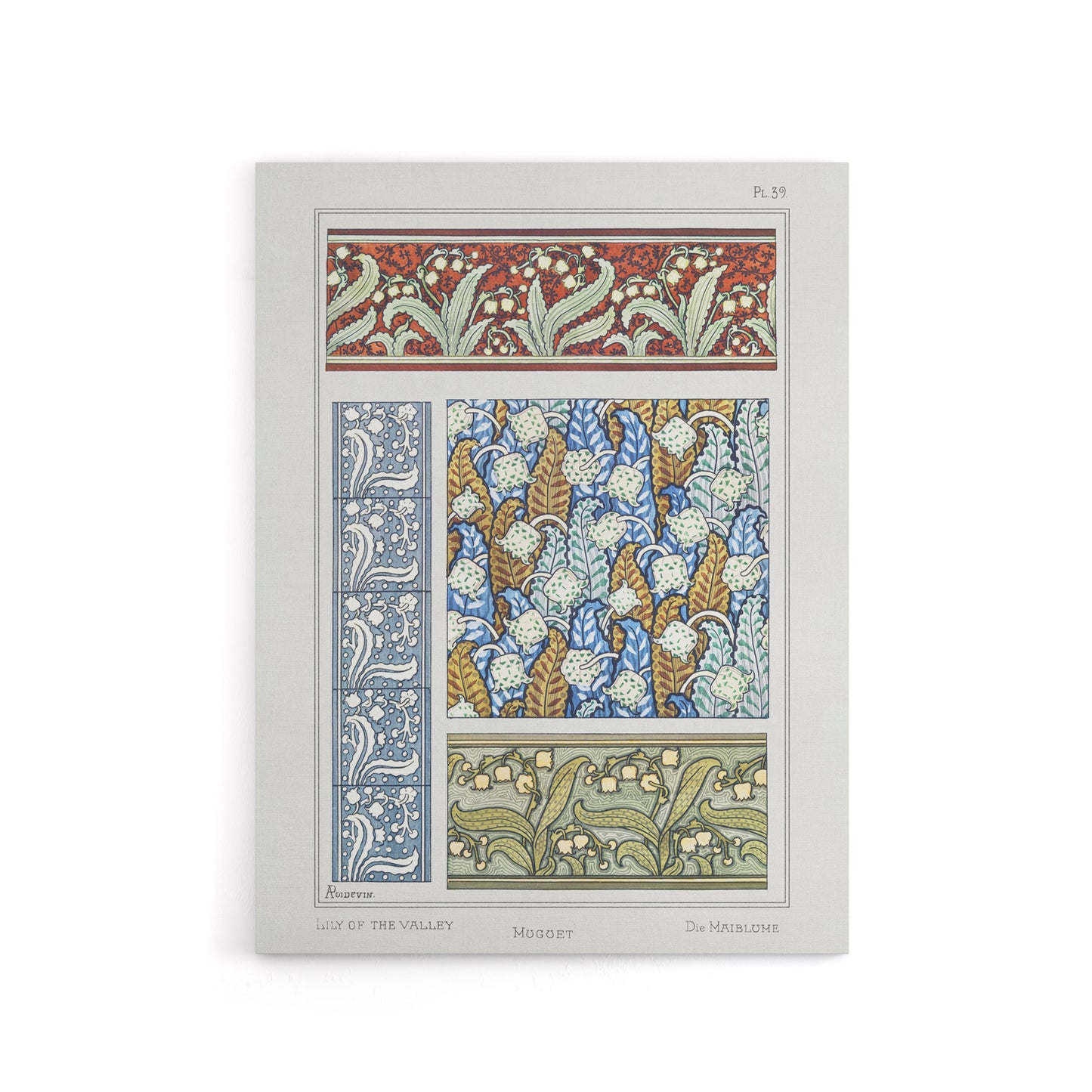 Lily of the Valley Canvas Wall Art Print Vintage Floral Verneuil