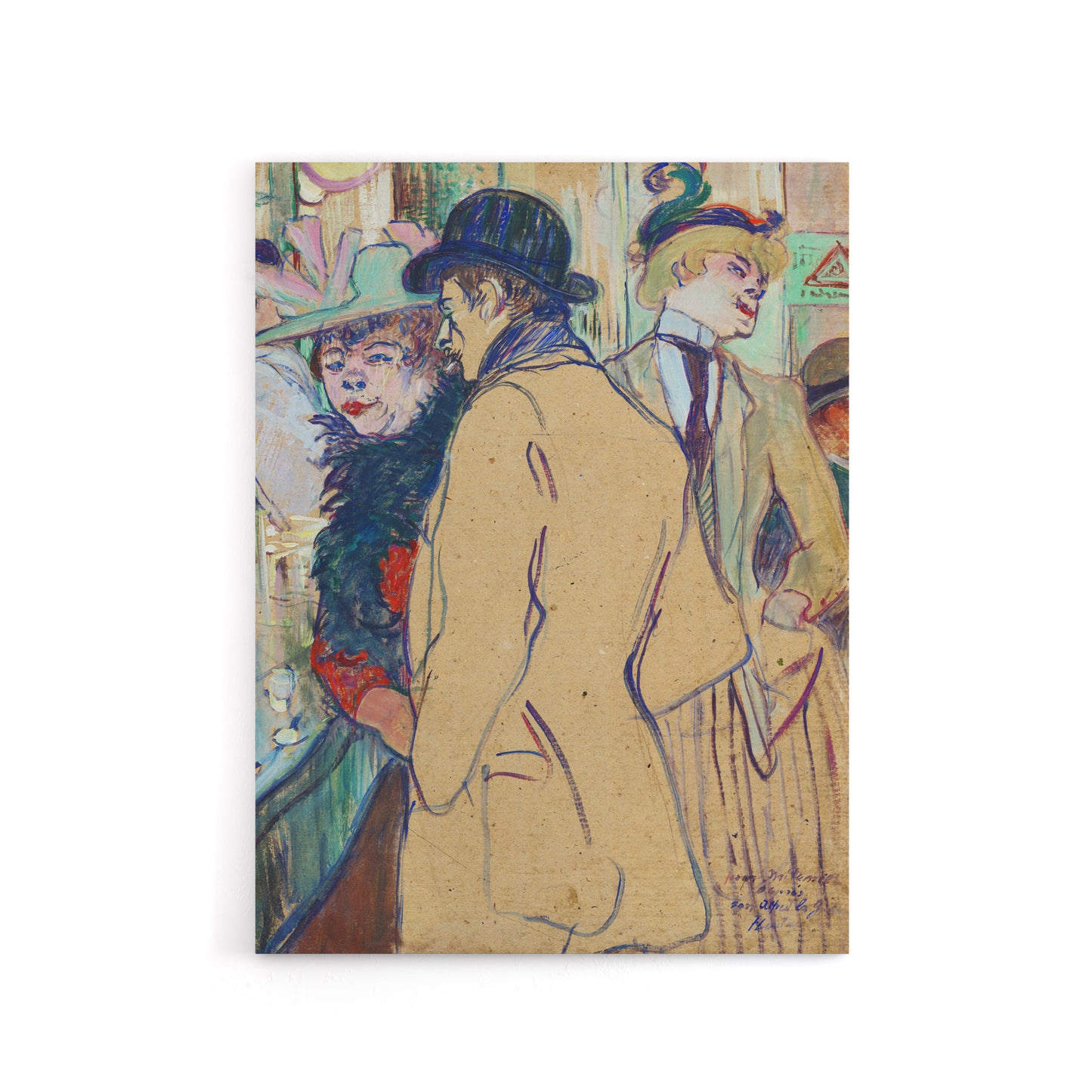 Alfred la Guigne in a Cafe Canvas Wall Art Print Toulouse Lautrec
