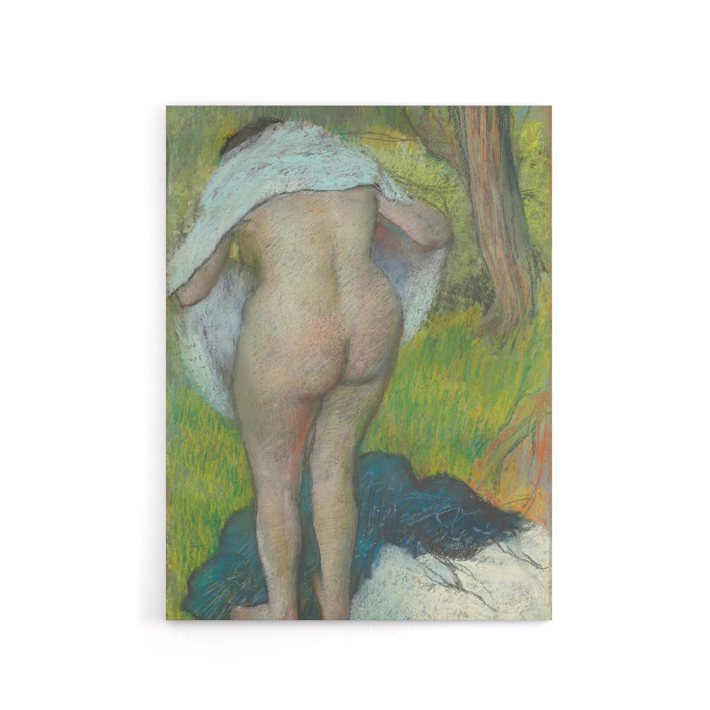 Girl Drying Herself Nude Portrait Degas Vintage Canvas Wall Art