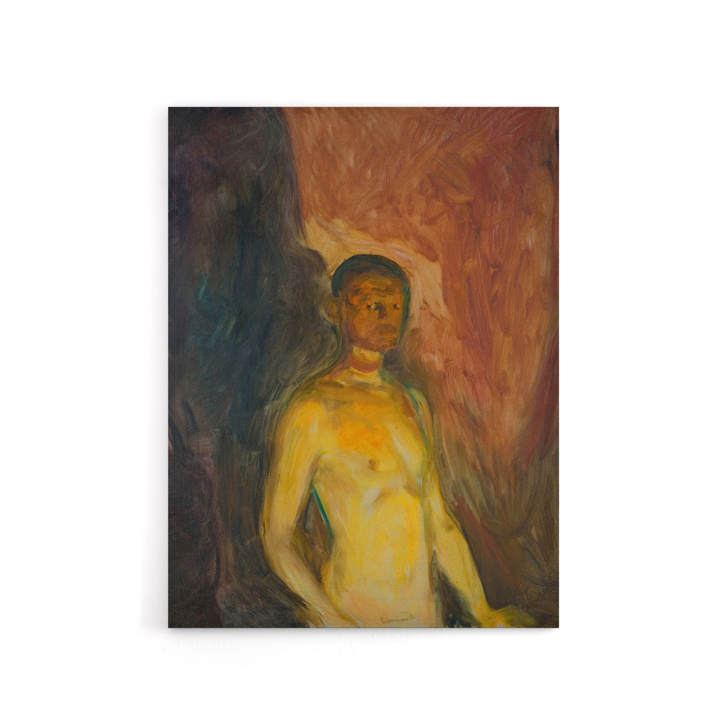 Artist Self Portrait in Hell Munch Vintage Canvas Wall Art