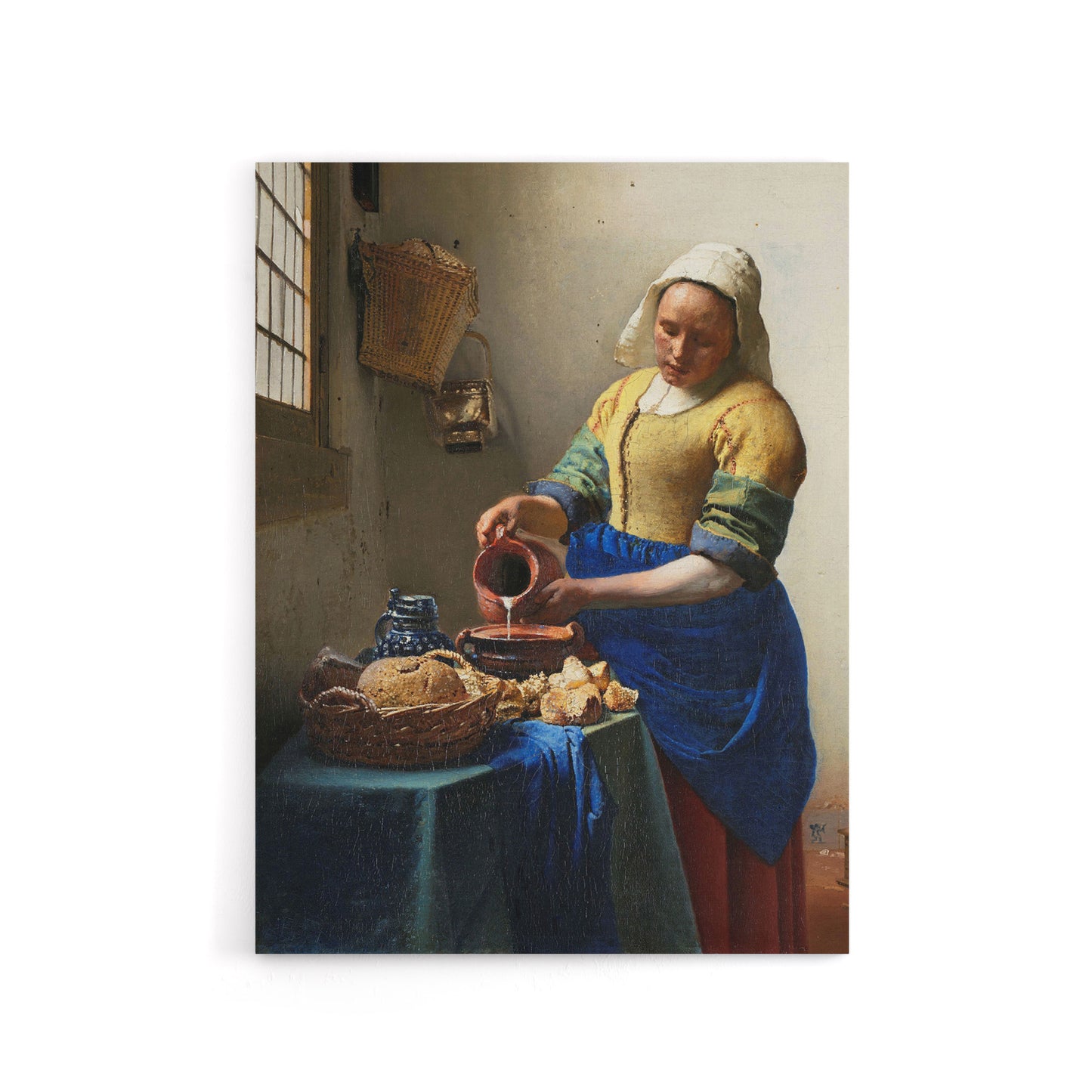 The Milkmaid Portrait Vermeer Vintage Canvas Wall Art