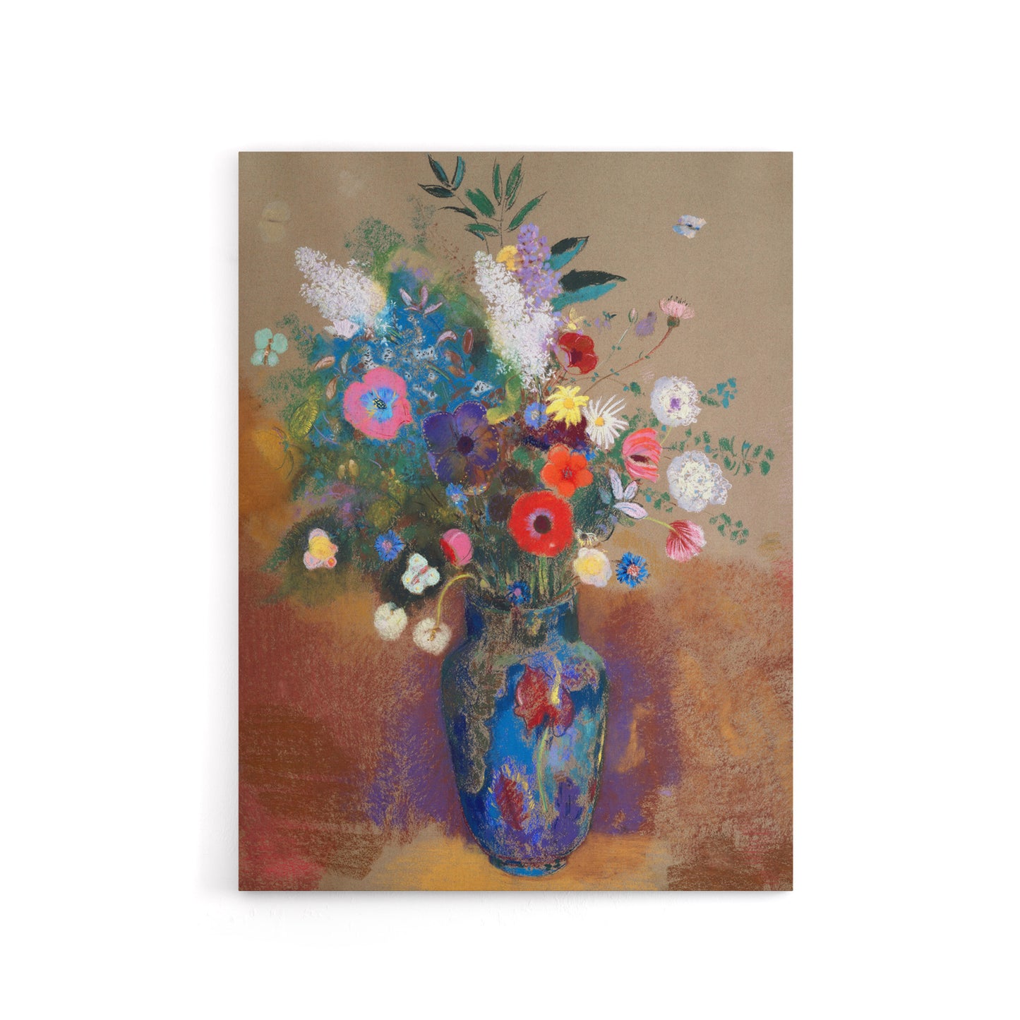 Bouquet of Flowers in a Vase Redon Vintage Canvas Wall Art