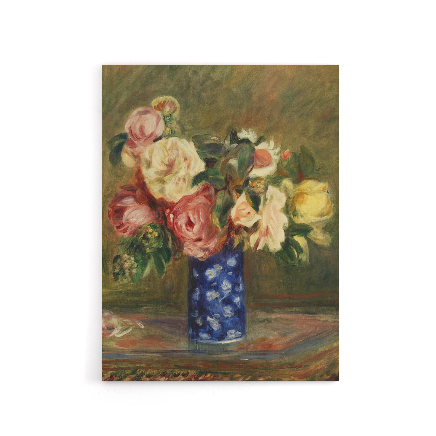 Bouquet of Roses Renoir Vintage Canvas Wall Art