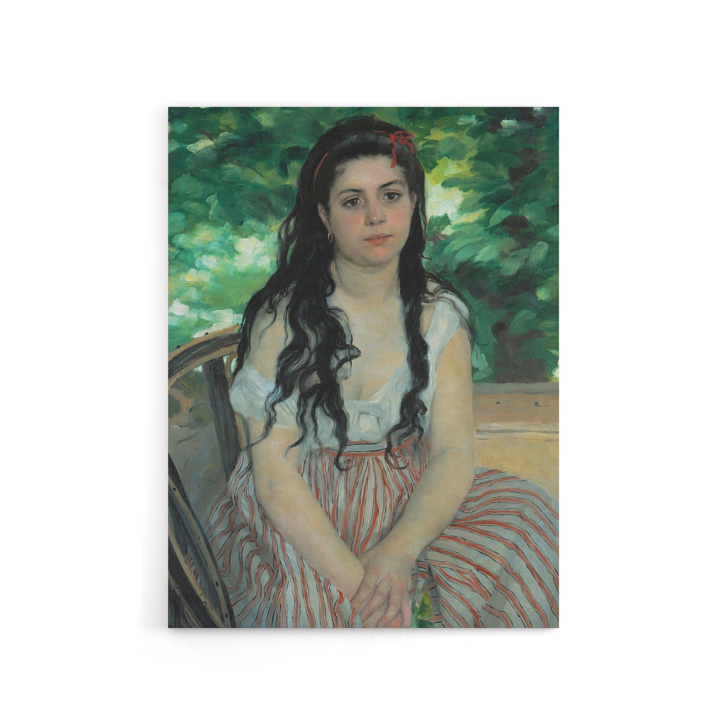 In the Summer Girl Portrait Renoir Vintage Canvas Wall Art