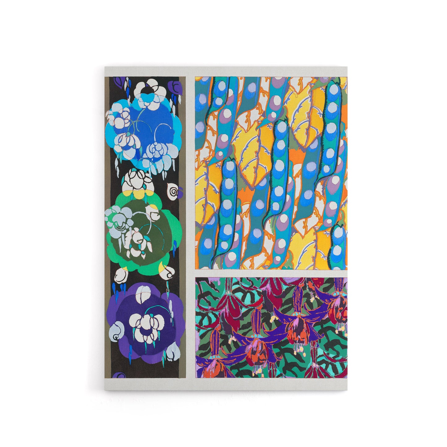 Colourful Floral Art Deco Patterns Benedictus Canvas Wall Art