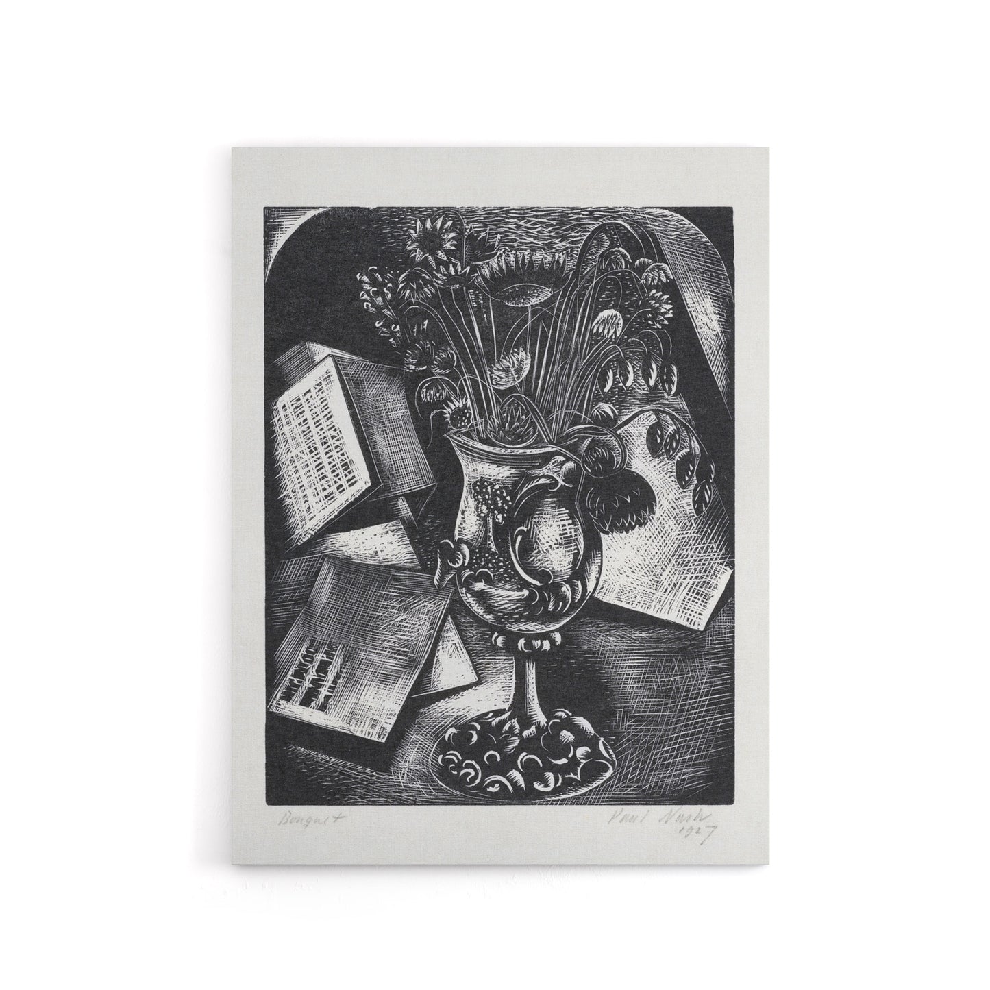 Flower Bouquet Black White Still Life Nash Canvas Wall Art Print