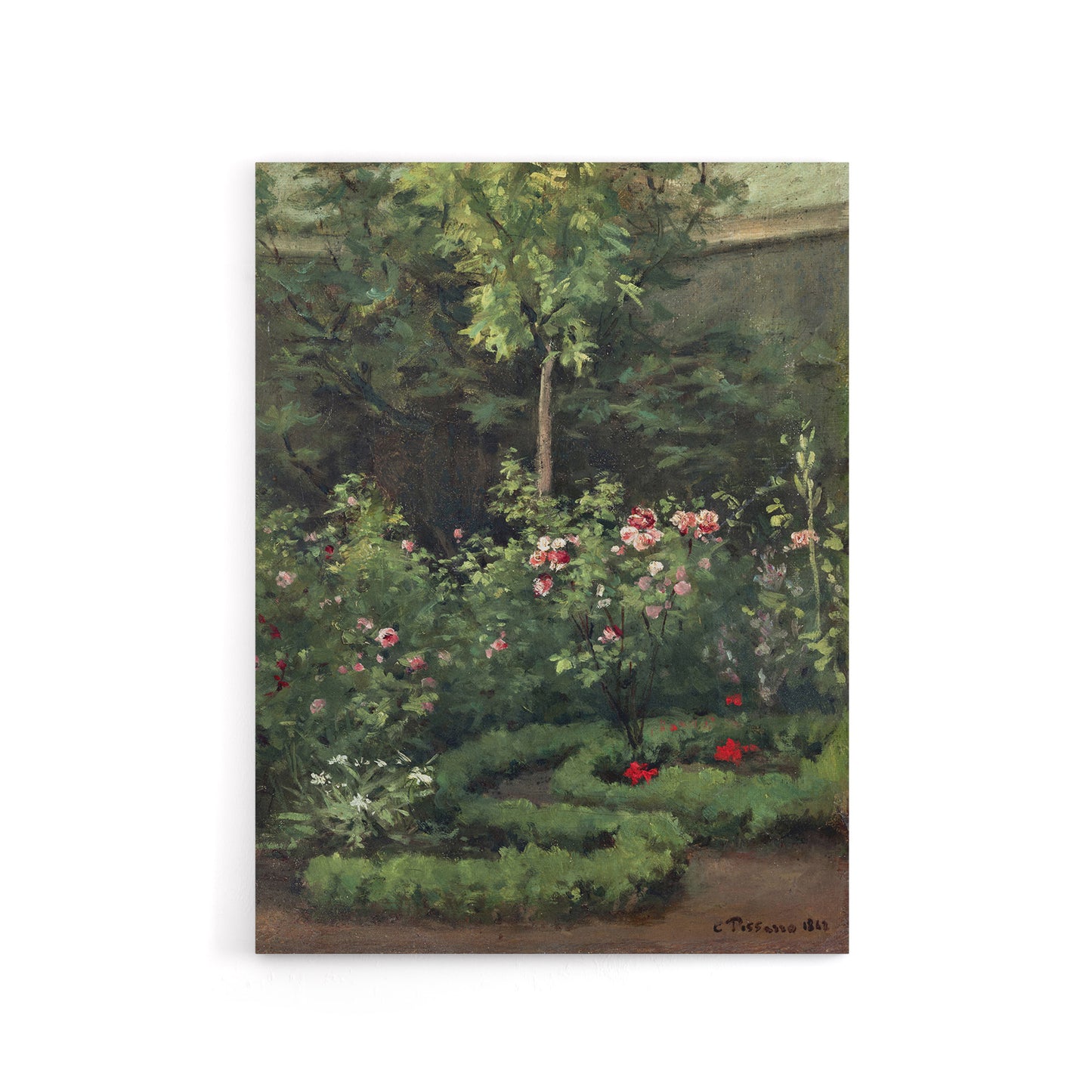 A Rose Garden Landscape Camille Pissarro Canvas Wall Art