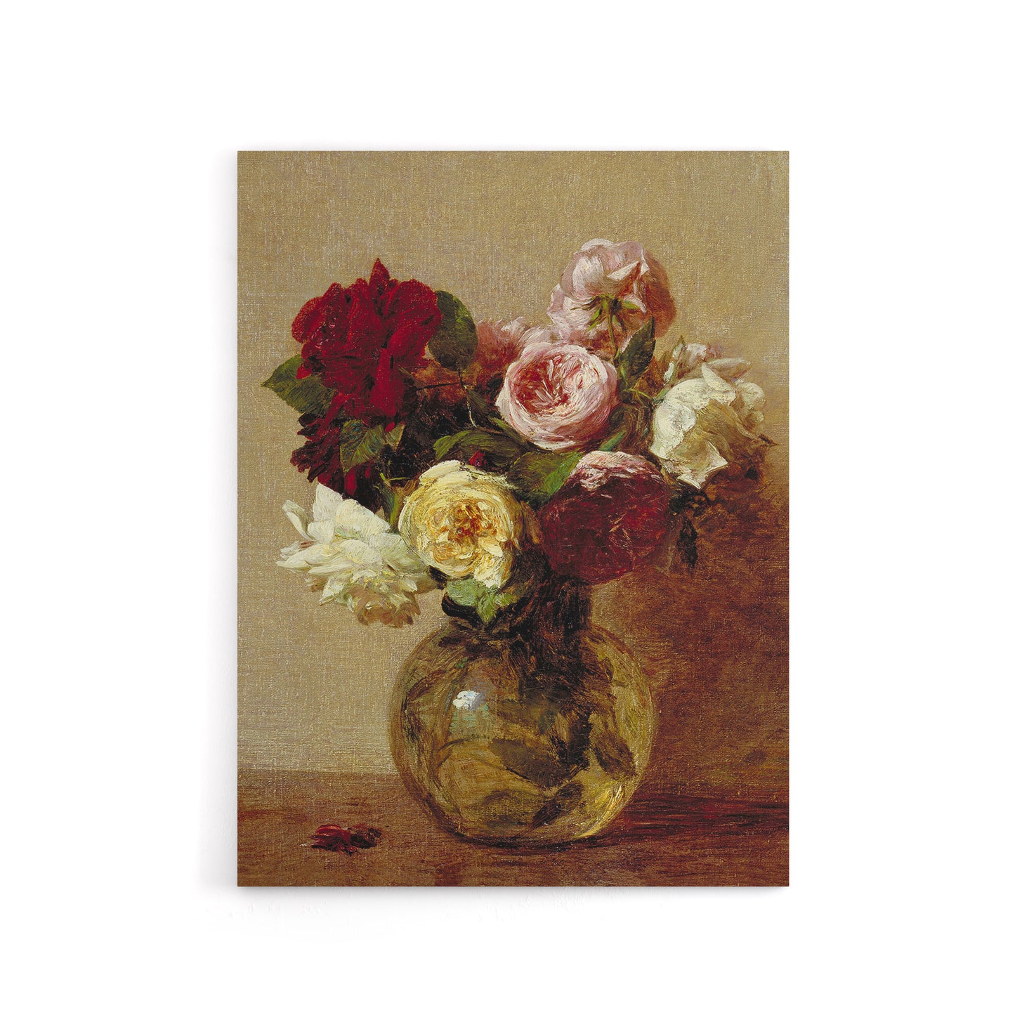 Rose Bouquet in Glass Vase Still Life Latour Canvas Wall Art