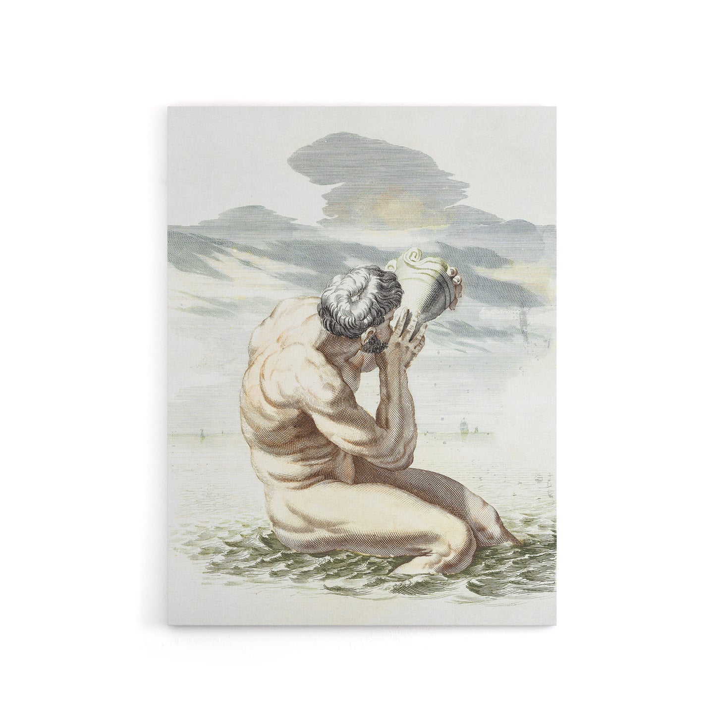 Triton Blows On The Conch Shell Johan Teyler Canvas Wall Art