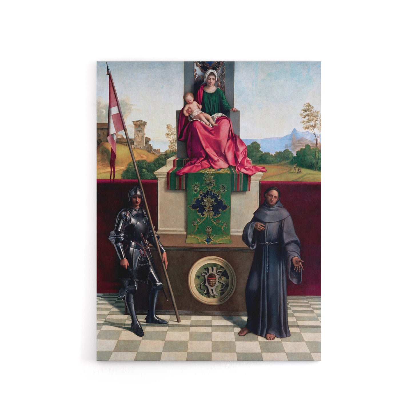 Giorgione Madonna and Child St Francis St Nicasius Canvas Wall Art Print