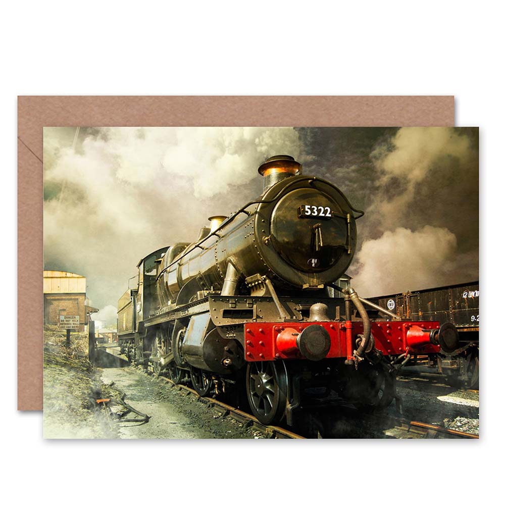 Steam Train Colour Photo Greeting Card
