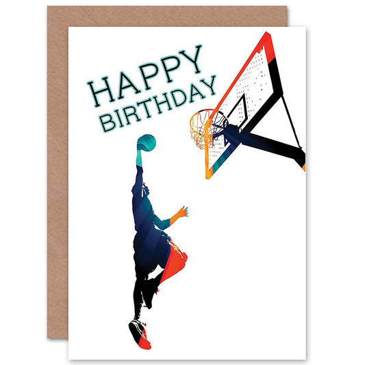 Basketball Slam Dunk Sport Action Birthday Card