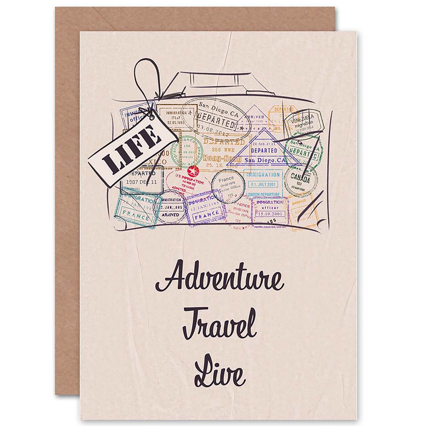 Life Suitcase Adventure Travel Live Good Bye Card