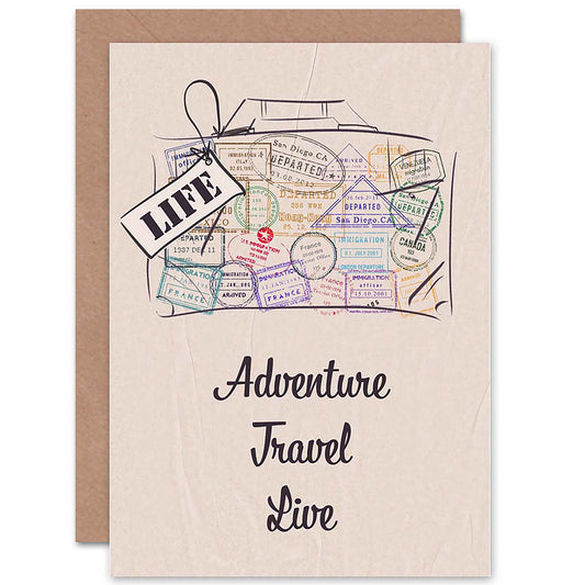 Life Suitcase Adventure Travel Live Good Bye Card