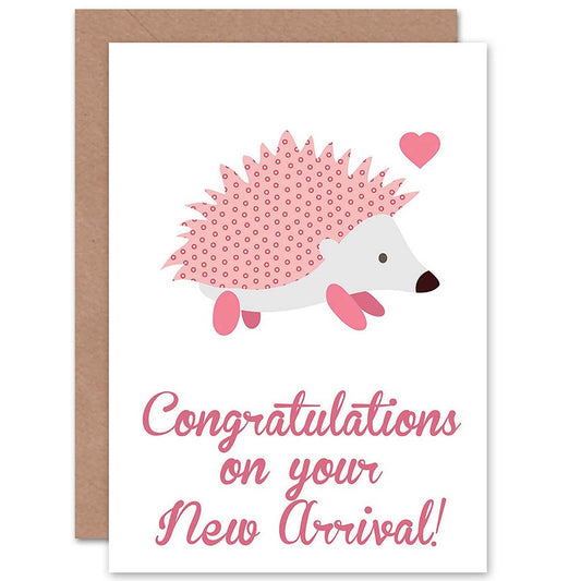 New Arrival Patchwork Hedgehog New Baby Card