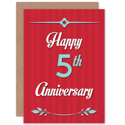 Happy 5th Fifth Anniversary Card