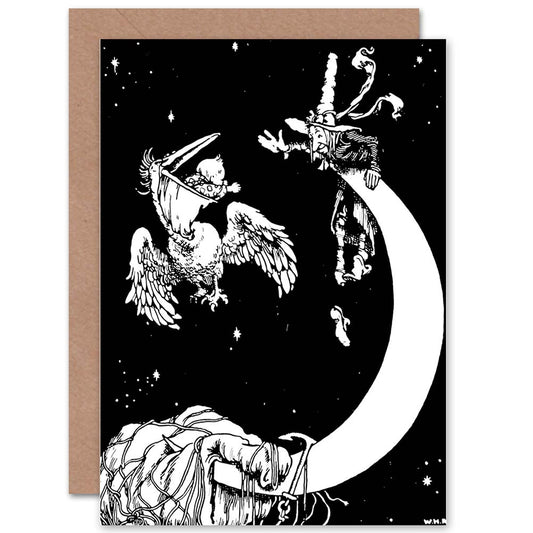 Lubin Moon Heath Robinson Pelican Baby New Baby Card
