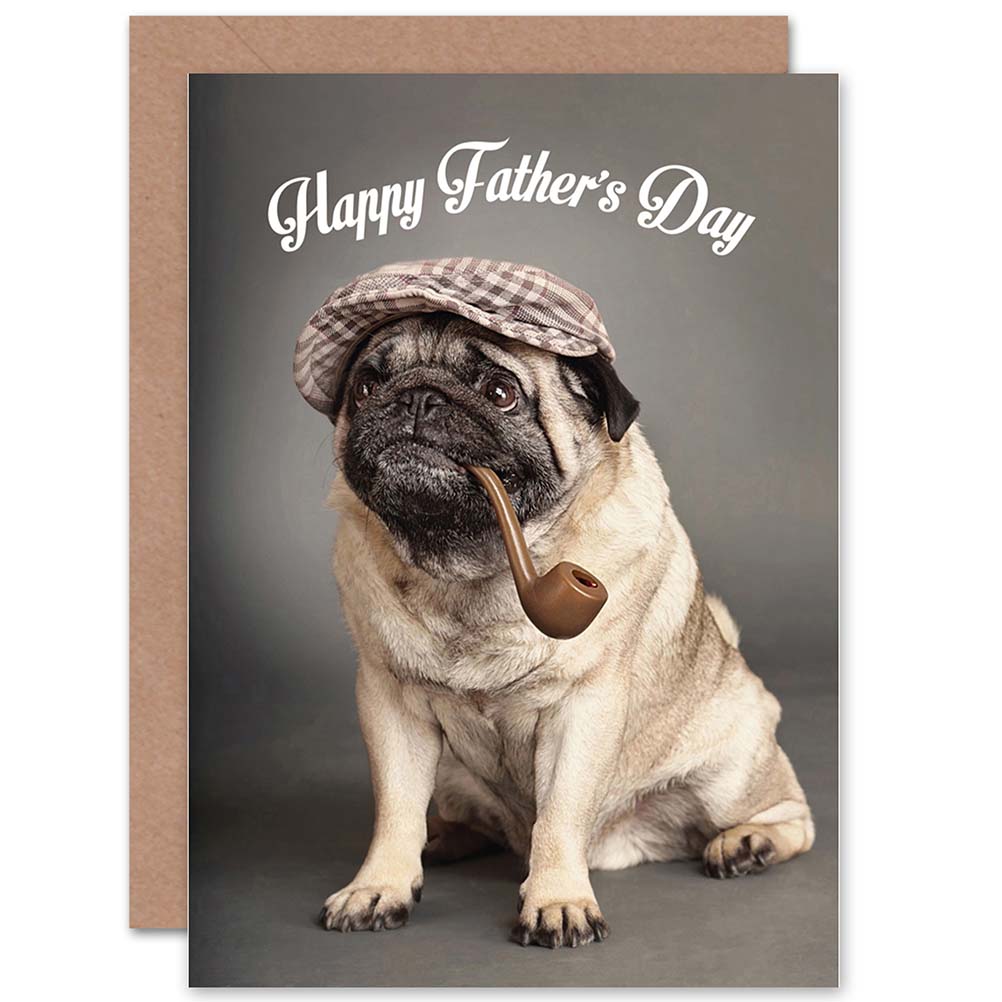 Sherlock Holmes Pug Puppy Father's Day Card