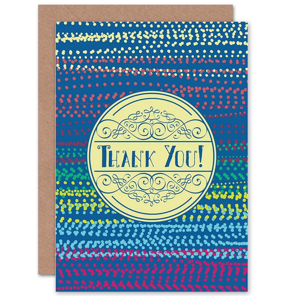 Gold Disk Dotted Theme Thank You Card