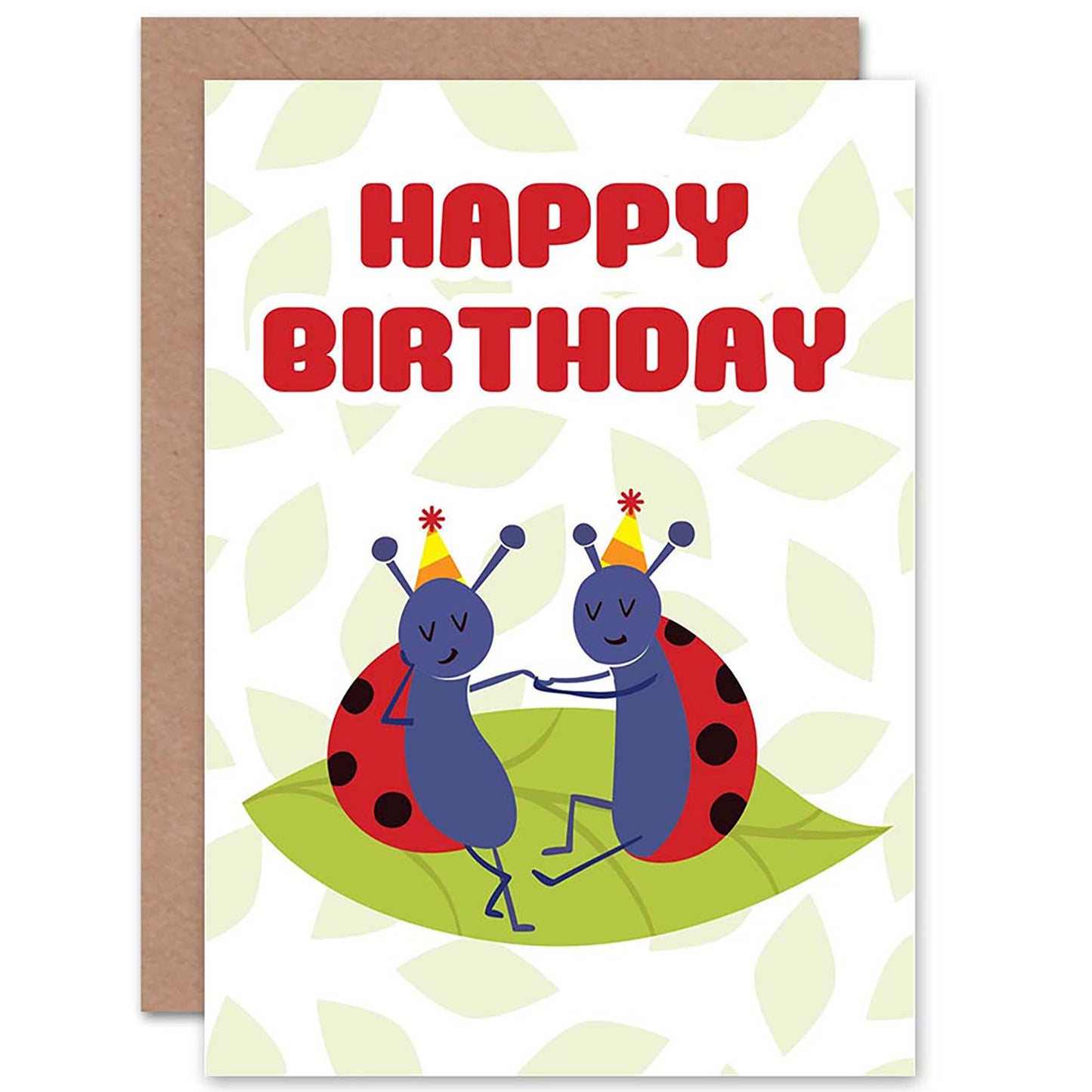 Cute Ladybird Ladybugs Party Hats Kids Birthday Card