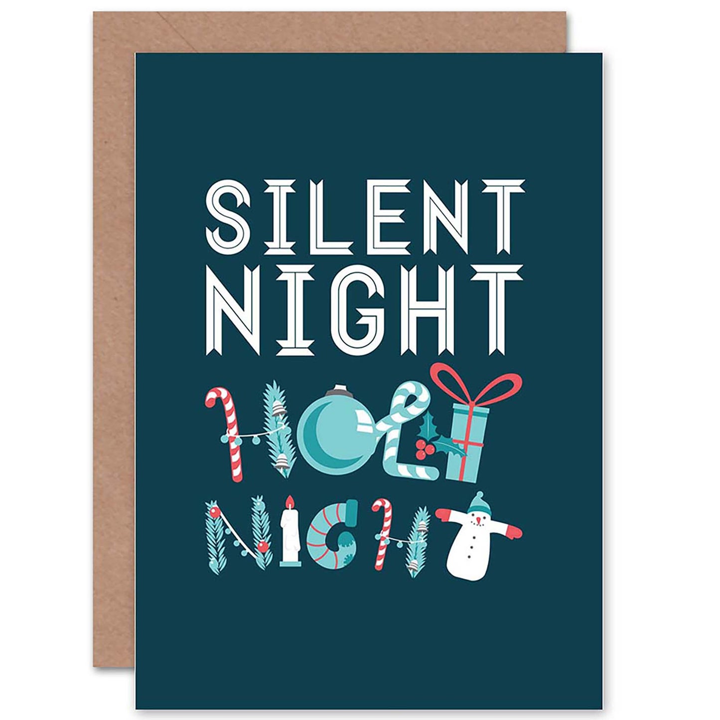 Silent Night Hymn Xmas Carol Lyrics Christmas Card