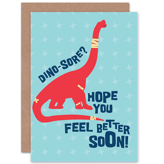 Get Well Soon Dinosaur Pun Cute Get Well Card