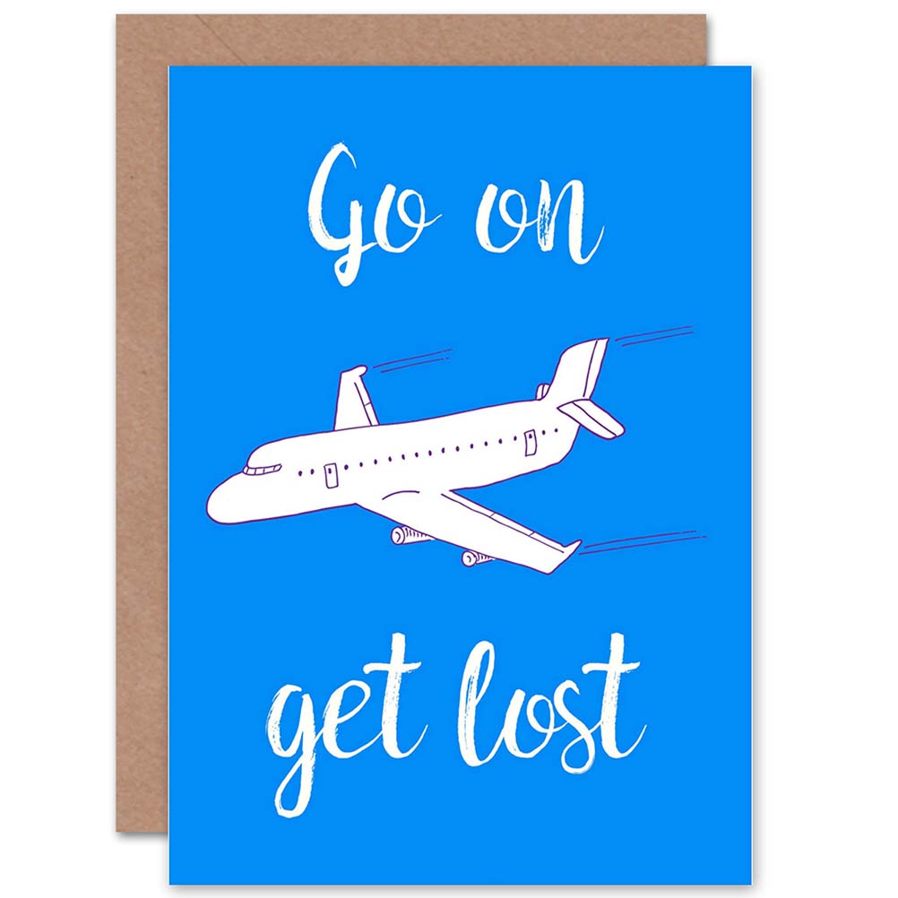 Get Lost Plane Bon Voyage Good Bye Card