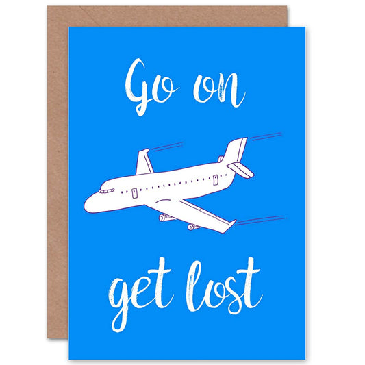 Get Lost Plane Bon Voyage Good Bye Card
