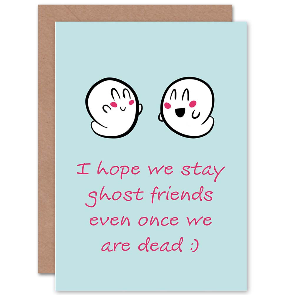 Ghost Cartoon Cute Fun Friendship Friendship Card